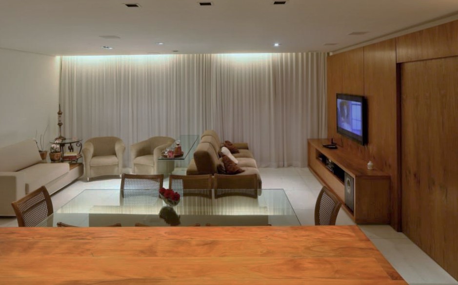 Vista da cozinha para sala